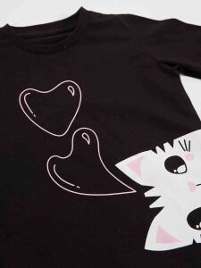 Cat&Hearts Girl T-shirt&Pants Set - 5