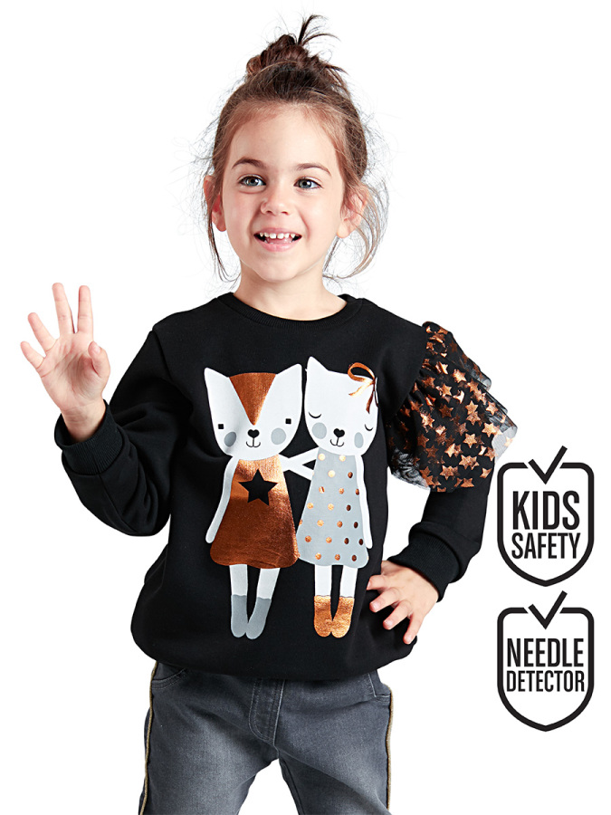 Cats Black Girl Sweatshirt - 1