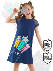 Cat&Stars Girl Navy Blue Dress - MSHB&G