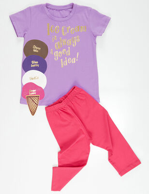 Ice Cream Girl Leggings T-shirt Set - 3