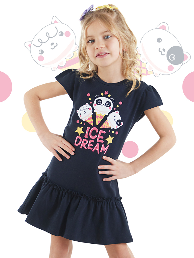 Ice Cream Girl Navy Dress - 1