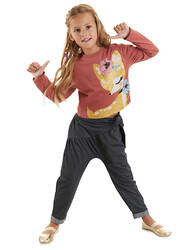 Ceylan Kız Çocuk T-shirt Pantolon Takım - Thumbnail