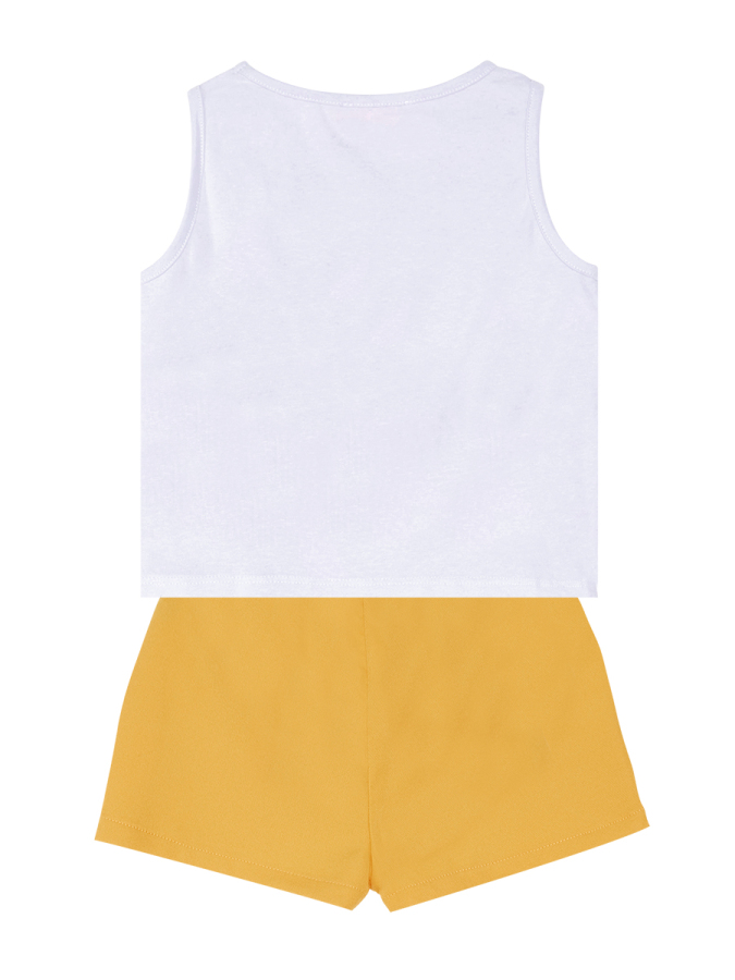 Ceylan Kız Çocuk T-shirt Dokuma Şort Takım - 4