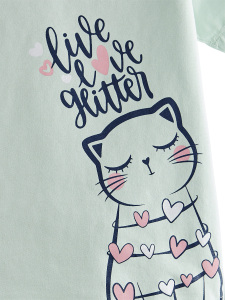 Çiçekler Kız Çocuk 2'li Pijama Takım - Denokids