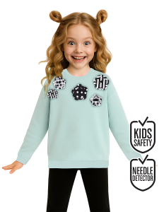 Çiçekler Kız Çocuk Mint Sweatshirt - MSHB&G
