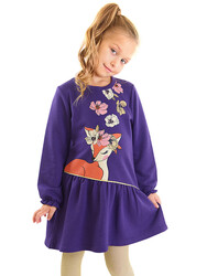 Çiçekli Ceylan Kız Çocuk Elbise - Thumbnail
