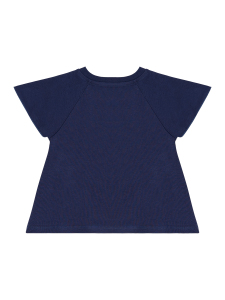 Çiçekli Kedi Kız Çocuk Lacivert Yazlık T-shirt Poplin Şort Takım - 6