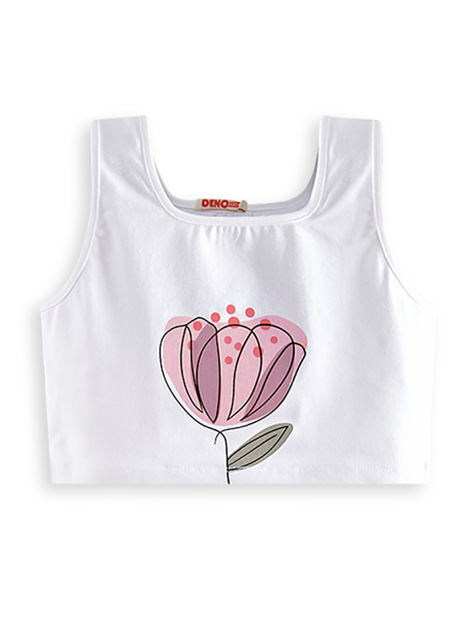 Çiçekli Kız Çocuk Pembe Müslin Pantolon Takım - 7