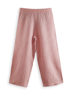 Çiçekli Kız Çocuk Pembe Müslin Pantolon Takım - 7