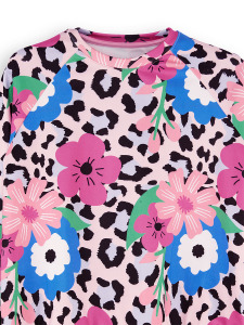 Çiçekli Leopar Kız Çocuk Sweatshirt - 5