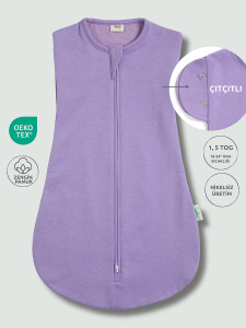 Çift Kat Pamuk Bebek Kundak Tulum 1,5 TOG Violet - Zuppers