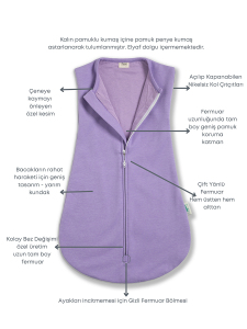 Çift Kat Pamuk Bebek Kundak Tulum 1,5 TOG Violet - 2