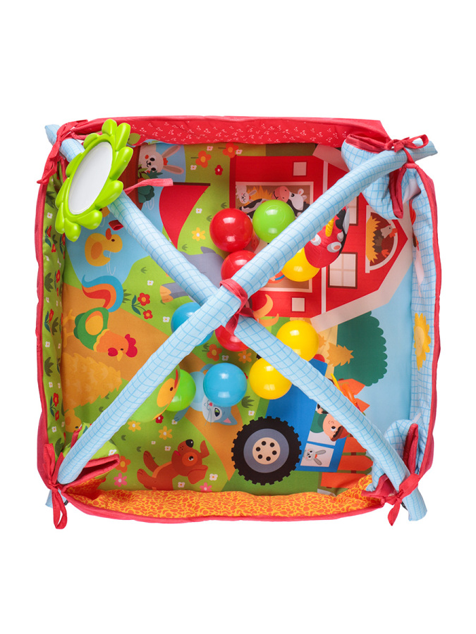 Çiftlik Temalı Bebek Aktivite Halısı Dişlikli Aynalı ve Top Havuzlu - 5