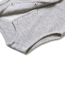 Çıtçıtlı Pamuk Bebek Çocuk Yelek - Gri - 4