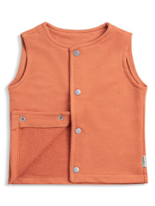 Çıtçıtlı Pamuk Bebek Çocuk Yelek - Kiremit - 2