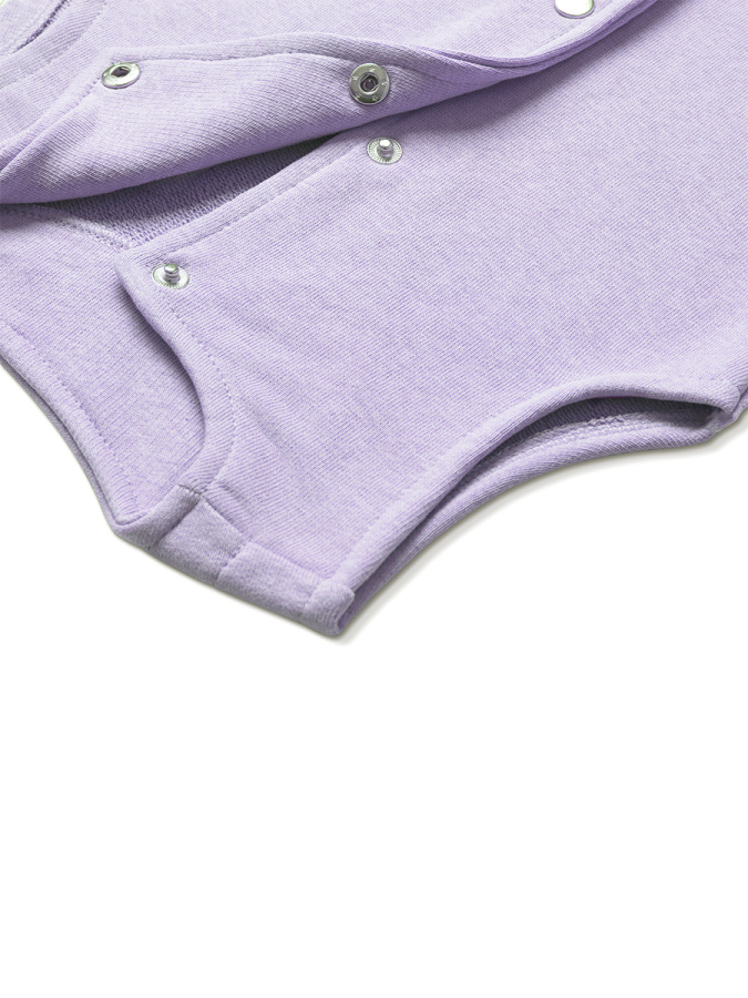 Çıtçıtlı Pamuk Bebek Çocuk Yelek - Lila - 2