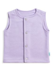 Çıtçıtlı Pamuk Bebek Çocuk Yelek - Lila - 4
