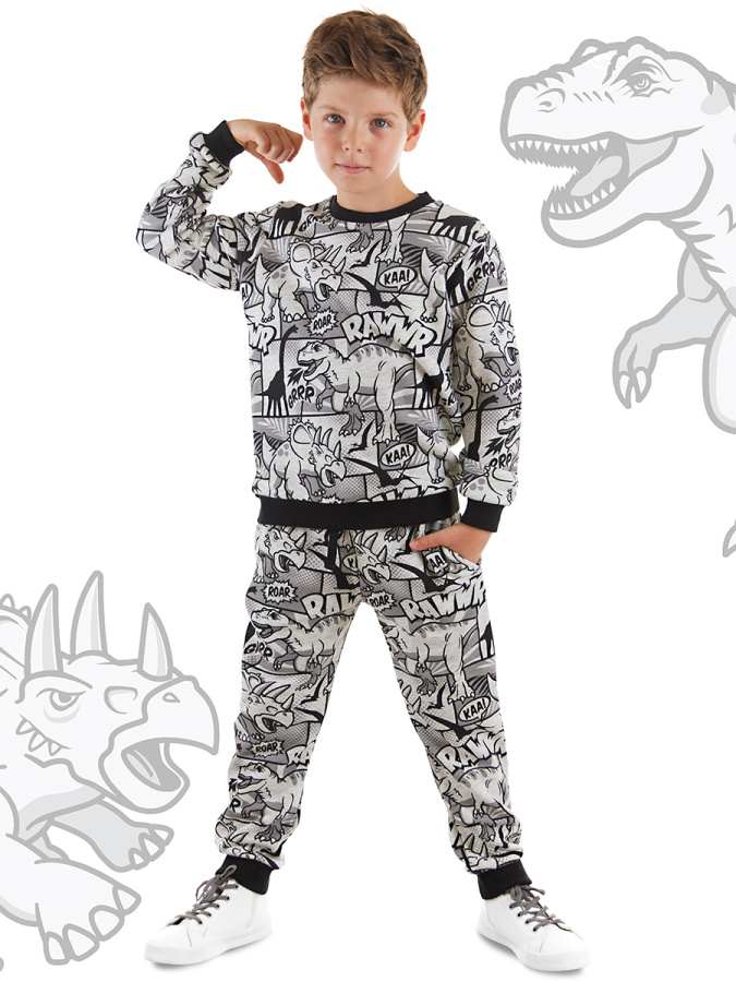 Çizgi Dino Erkek Çocuk Eşofman Takım - 1