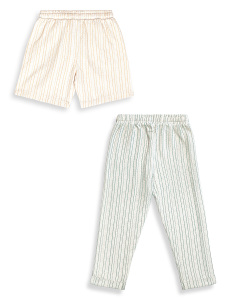 Keten Görünümlü Erkek Çocuk Şort ve Pantolon Pamuk Dokuma Yazlık - 5