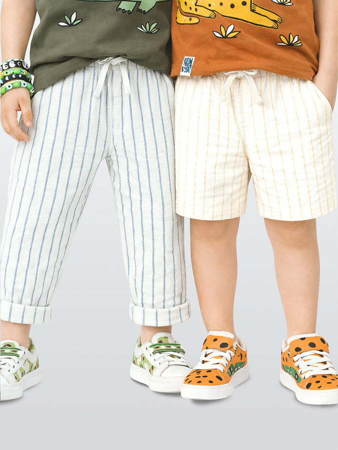 Keten Görünümlü Erkek Çocuk Şort ve Pantolon Pamuk Dokuma Yazlık - 1