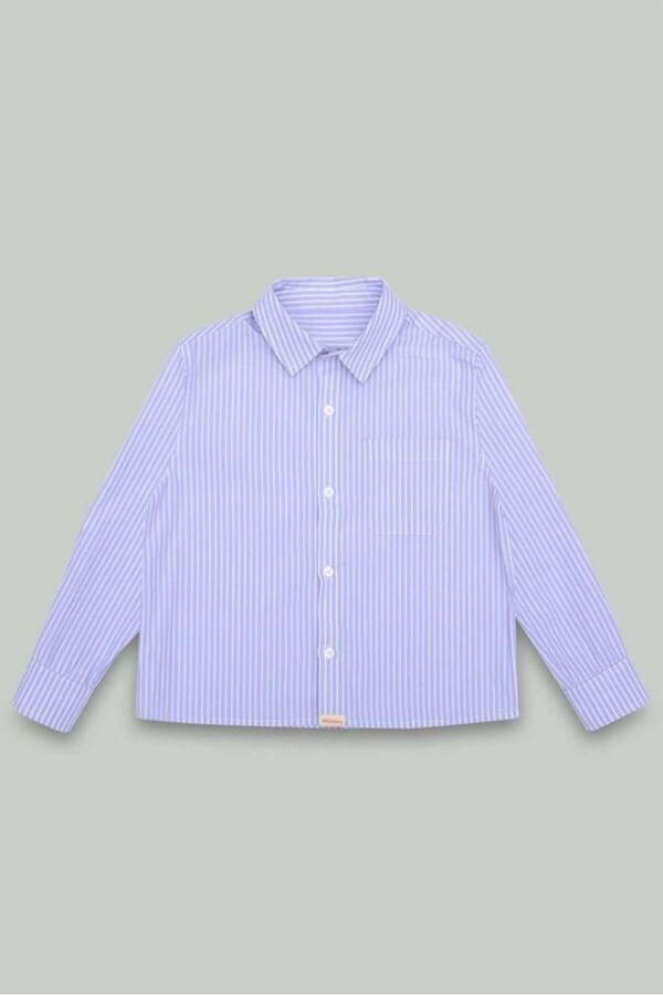 Çizgili Erkek Çocuk Poplin Gömlek - 5