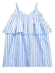 Çizgili Kelebek Kız Çocuk Yazlık Fırfırlı Kız Askılı Elbise - 4