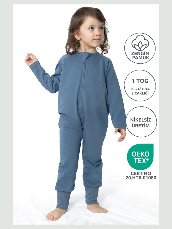 Çocuk Patikli 1 TOG Uyku Tulumu - Indigo - 1