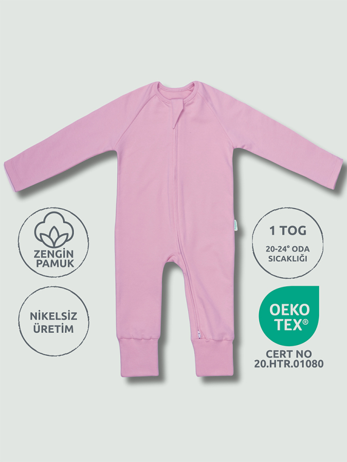 Çocuk Patikli 1 TOG Uyku Tulumu - Roza - 1