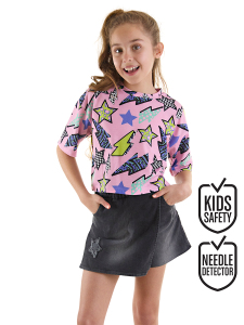 Collage Girl T-shirt&Denim Shorts Set - MSHB&G