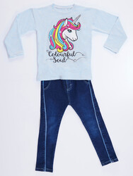 Colorful Soul Girl Jean Pants Set - Thumbnail