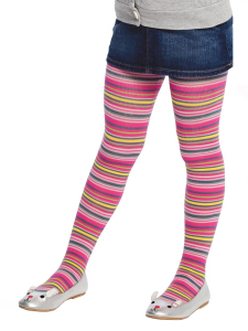 Colorful Striped Girls Tights - Denokids