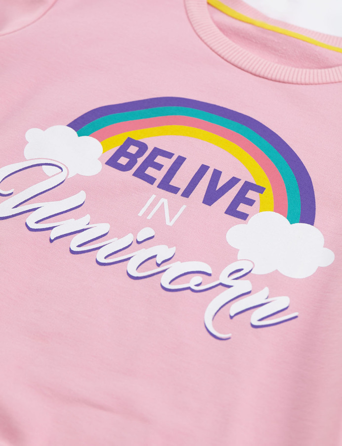 Colorfull Unicorn Kız Çocuk Tunik Tayt Takım - 5