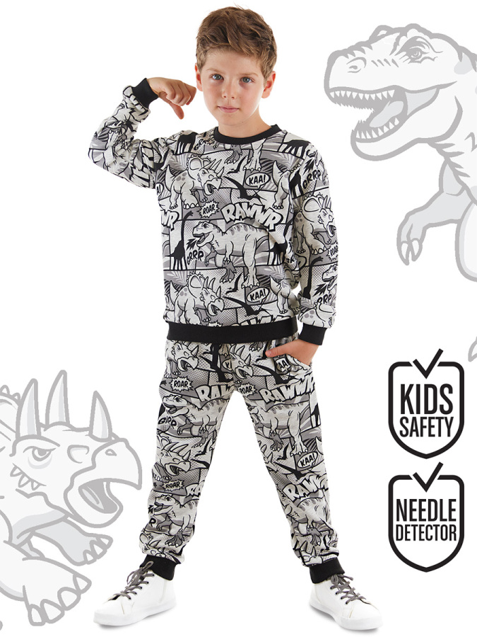Comic Dino Boy Grey Tracksuit - 1