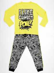 Comics Boy T-shirt&Pants Set - Thumbnail