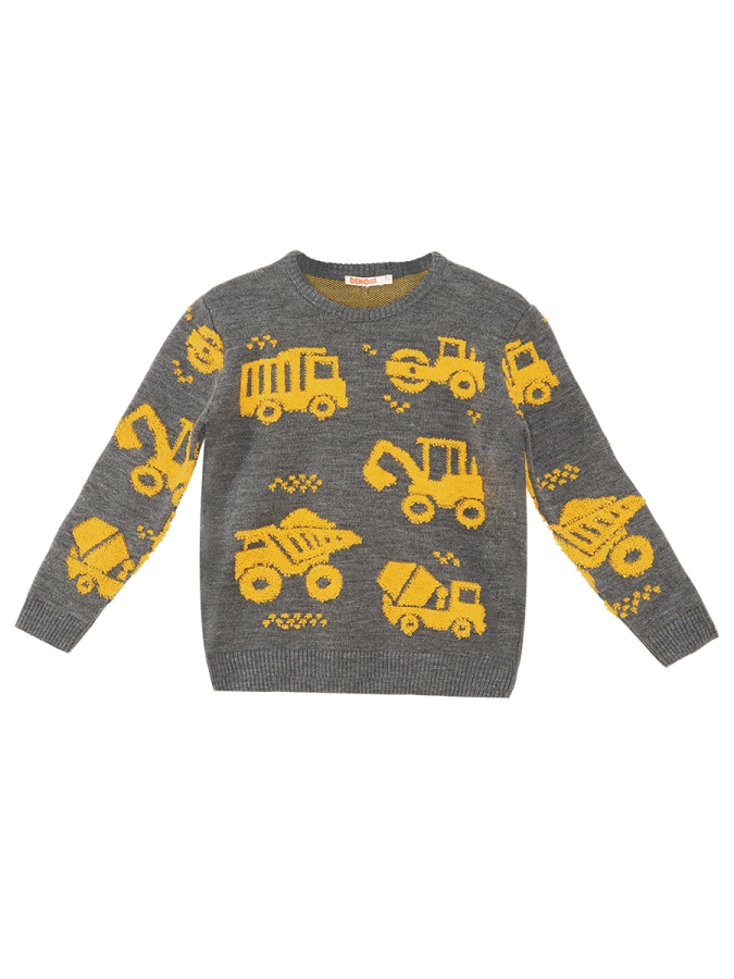 Construction Tools Boy Anthracite Knit Jumper - 3