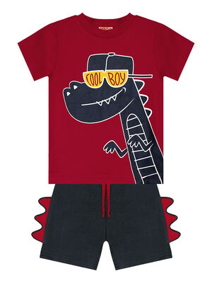 Cool Dino Erkek Çocuk T-shirt Şort Takım