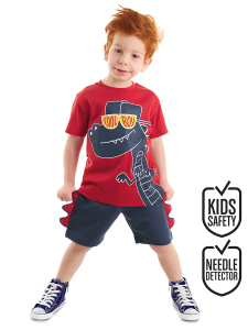 Cool Dino Erkek Çocuk Yazlık T-shirt Şort Takım - Denokids