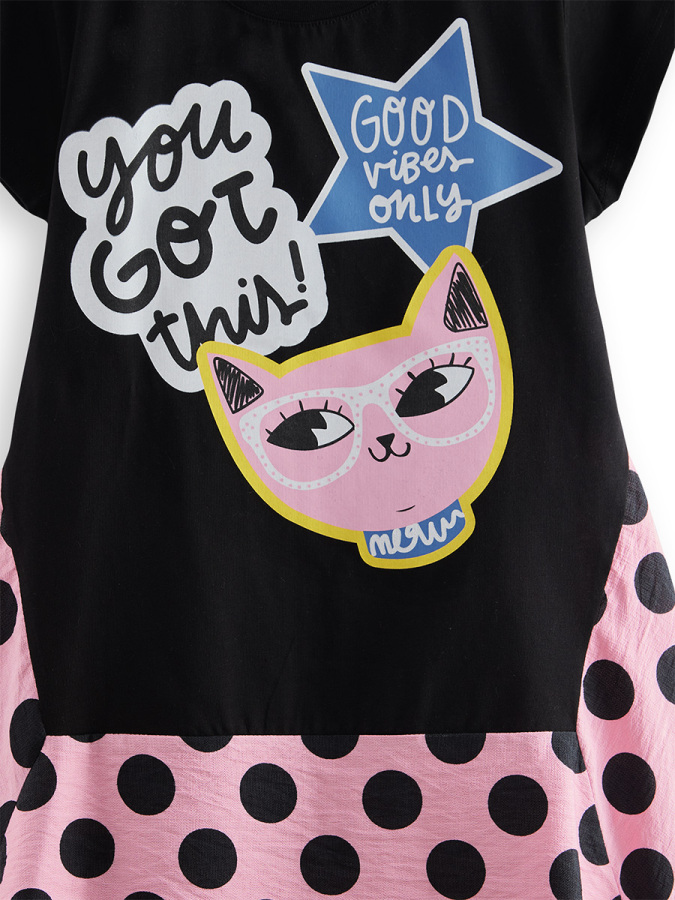 Cool Kitty Girl Polka Dot Dress - 5