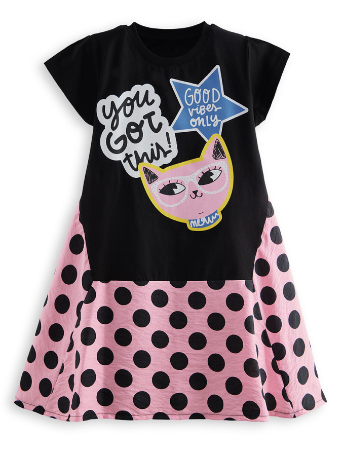 Cool Kitty Girl Polka Dot Dress - 3