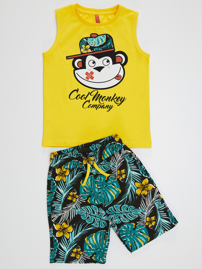 Cool Monkey Erkek Çocuk T-shirt Şort Takım - 3