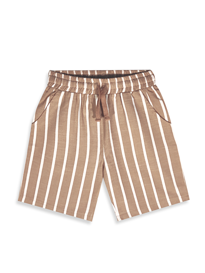 Erkek Çocuk Takım Kaplan Baskılı %100 Pamuk T-Shirt Çizgili Dokuma Şort Yazlık Takım - 8