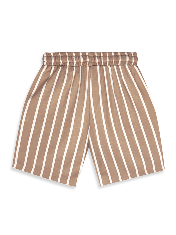 Erkek Çocuk Takım Kaplan Baskılı %100 Pamuk T-Shirt Çizgili Dokuma Şort Yazlık Takım - 9