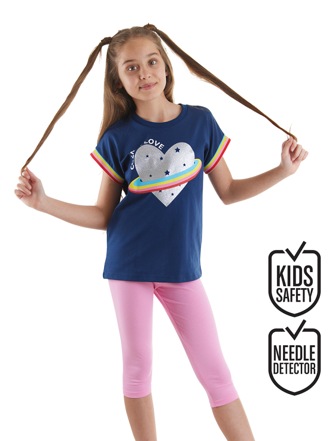 Cosmic Love Kız Çocuk Yazlık T-Shirt Tayt Takım - 1