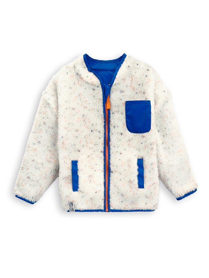 Cream Color Plush Unisex Coat - 3