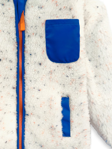 Cream Color Plush Unisex Coat - 6