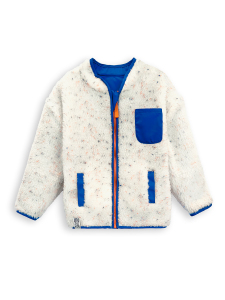 Cream Color Plush Unisex Coat - 3