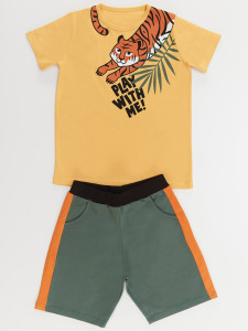 Croaching Tiger Boy T-shirt&Shorts Set - 3