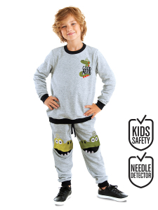 Croco Boy Grey Tracksuit - Denokids