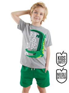 Croco Erkek Çocuk Yazlık T-shirt Şort Takım - 1