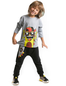 Cross Monster Erkek Çocuk T-shirt Pantolon Takım - Denokids